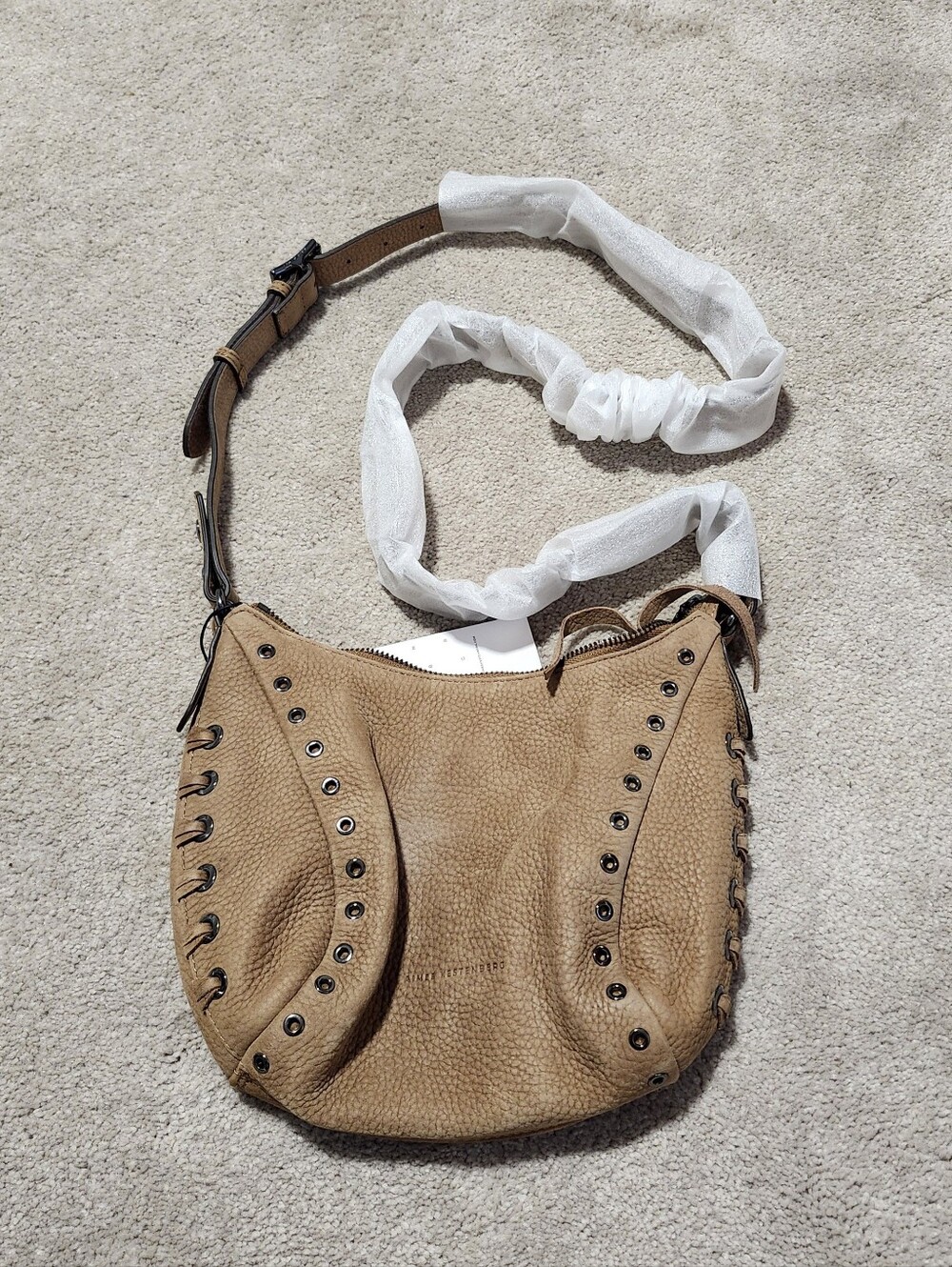 Aimee Kestenberg Tan Leather Shoulder Bag with Stud Detail